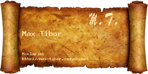 Max Tibor névjegykártya
